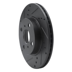 Scion IQ Brake Rotor (1) - Front Left - R1 Concepts - Drilled & Slotted - Black - `12-`15